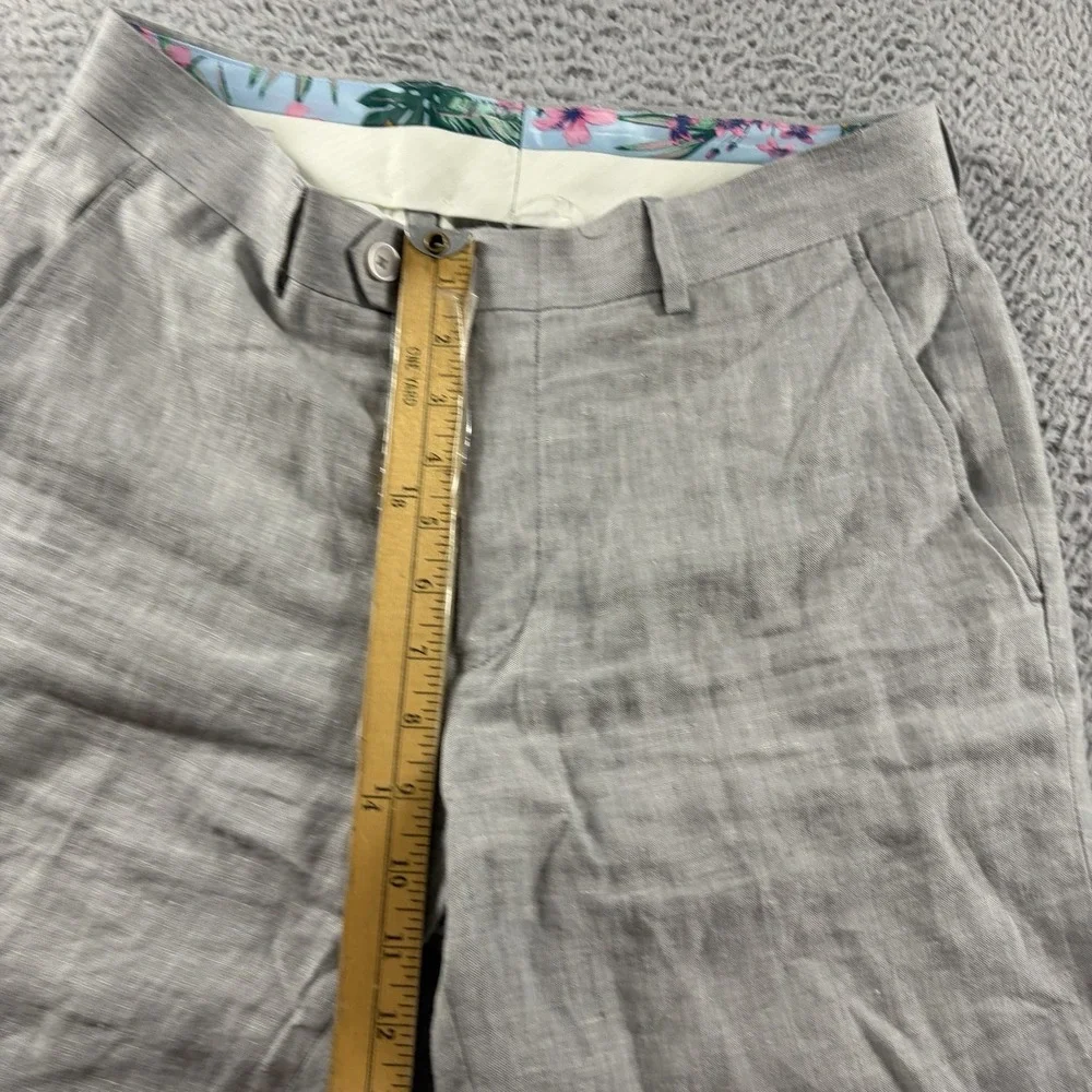 Bar 3 Slim Fit 100% Linen Pants Mens 30x30 Light Gray Chino Dress Pants Beach